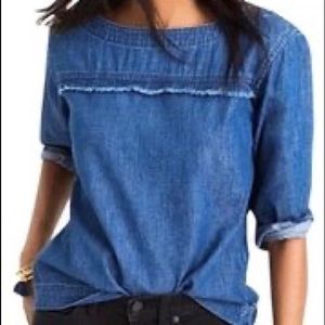 Madewell Herald chambray fringe shirt